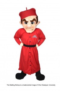 Now this guy is a mascot for a Methodist college yet he seems more suited with being a mascot for the Spanish Inquisition. Except that the real Spanish Inquisition would probably burn him at the stake after being convicted of committing the heresy of being an extremely lame mascot.