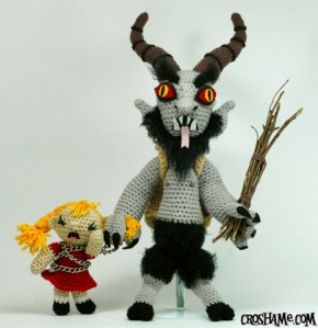 Now the Krampus isn't a Christmas tradition we have in the United States. But it is popular in certain areas of Europe. Still, this little girl doesn't seem very happy by any means.