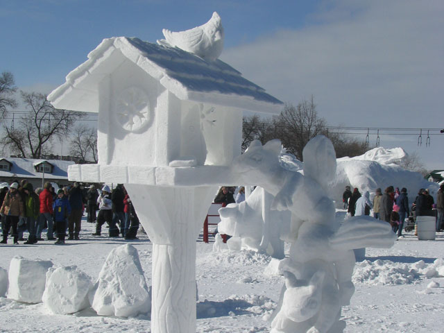 Image result for snow sculptures squirrel