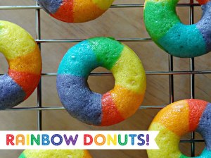 Of course, some people might associate rainbow donuts with some other event, especially in San Francisco if you get my drift. Yet, these are pretty.