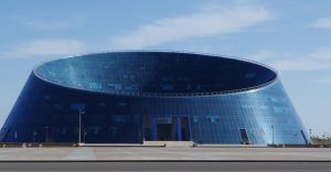 This is the Palace of Creativity in Astana, Kazakhstan. It's creative all right, but as an architectural masterpiece? Not a chance. I mean it looks like a giant dog bowl.