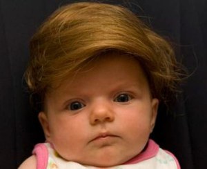 As to why anyone would want their babies to look like Donald Trump, I don't have the slightest idea. Seriously, I'm sure the hair is as fake as the ugly mop Donald Trump has on his own head. And let's just say, your baby is much less whiny and self-centered than he is.