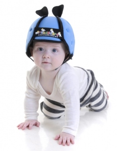 Sure babies have softer heads than the rest of us. But still, I'm sure most of us have transitioned from infancy and toddlerhood just fine without the need for a stupid helmet like this.  Seriously, kids get bumps and bruises all the time. The best we can do is make sure they're more careful.