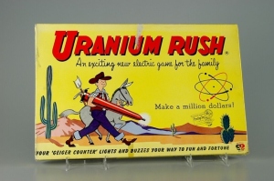 Stake your claim in the desert for uranium in Uranium Rush. And this is one of many atomic toys in the 1950s, when atomic power was all the rage. Not to mention, it was when the US was making nukes just in case the Russians were building theirs. Oh, and they made great toys even though they may never be used.