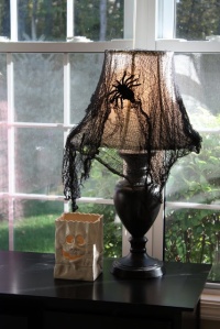 Actually this is a craft project, especially since cobwebs are either gray or white. The black cobwebs is actually dyed cheese cloth. Besides, most spiders aren't that big.