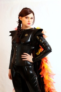 Now this is a very cool Katniss costume. Love the flame cape here. Not realistic, but what can you do.