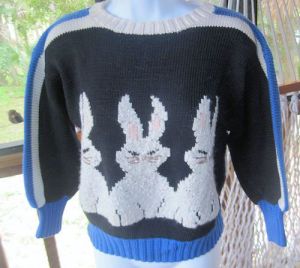 This one is black with blue trim and a row of bunnies. Then again, Easter has never really been a manly holiday to celebrate anyway.
