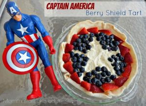 Well, it's a berry shield tart with strawberries and blueberries. Captain America action figure not included.