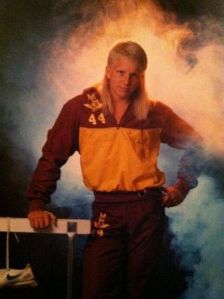 Okay, it's not Hulk Hogan. It's just some blond track kid in a mullet from the 1980s. And yes, it's unsightly.