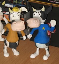 Yes, they made cow versions of Kirk and Spock. Don't ask me why. But neither has udders which you see a lot on male cows in cartoons.