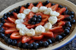 This is one of the many items I wanted to put in last year but couldn't. Yet, I'm sure it's a great star spangled addition to your platter. And is healthy, too.
