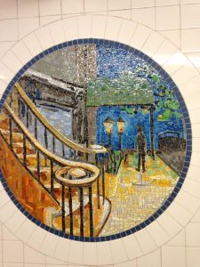 Surely it's a street scene mosaic. But it also seems like a painting to me, too. Wonder if it's based off anything.