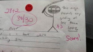 And it seems like the kid got the grade plus 2 bonus points. The ninja did it.