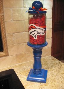 Sure the candy may be red. But the colors certainly embody the Broncos' mile high spirit.