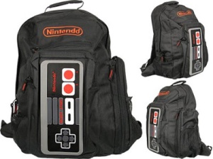 From Crooked Brains: "Its boasts a roomy main compartment as well as three external zipper pockets." Not sure if you could say the same about Super Mario Brothers.