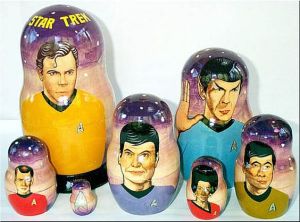 The Scotty and Dr. McCoy nesting dolls don't seem to look right on this. Also, there's no Chekov.