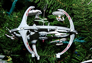 Yes, they have an ornament of DS9. Kind of wish they had more of the characters besides Worf and Sisko. Besides, Quark would see Christmas as a great opportunity for profit.