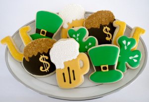 Includes pot of gold, leprechaun hat, shamrocks, and a pint of beer. Not sure what the Irish would think of this.